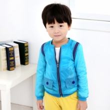 春装新款男童长袖拼接开衫防晒衫ZH3096【米妮哈鲁2014春款】